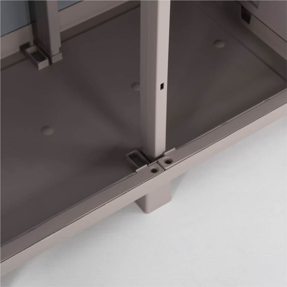 Storage Cabinet with 2 Doors 68x37.5x170 cm Light Grey and Beige