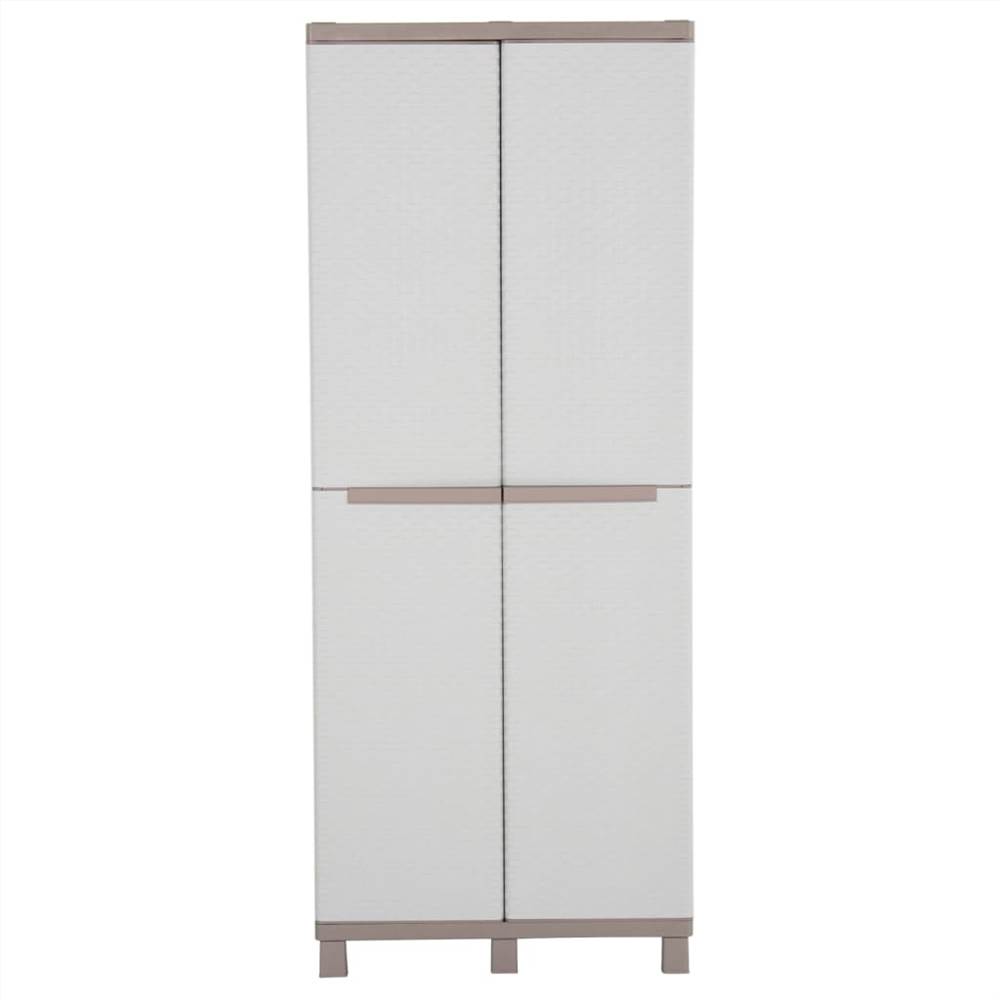 Storage Cabinet with 2 Doors 68x37.5x170 cm Light Grey and Beige