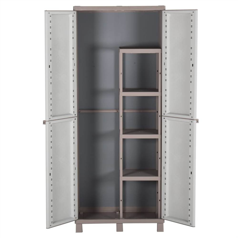 Storage Cabinet with 2 Doors 68x37.5x170 cm Light Grey and Beige