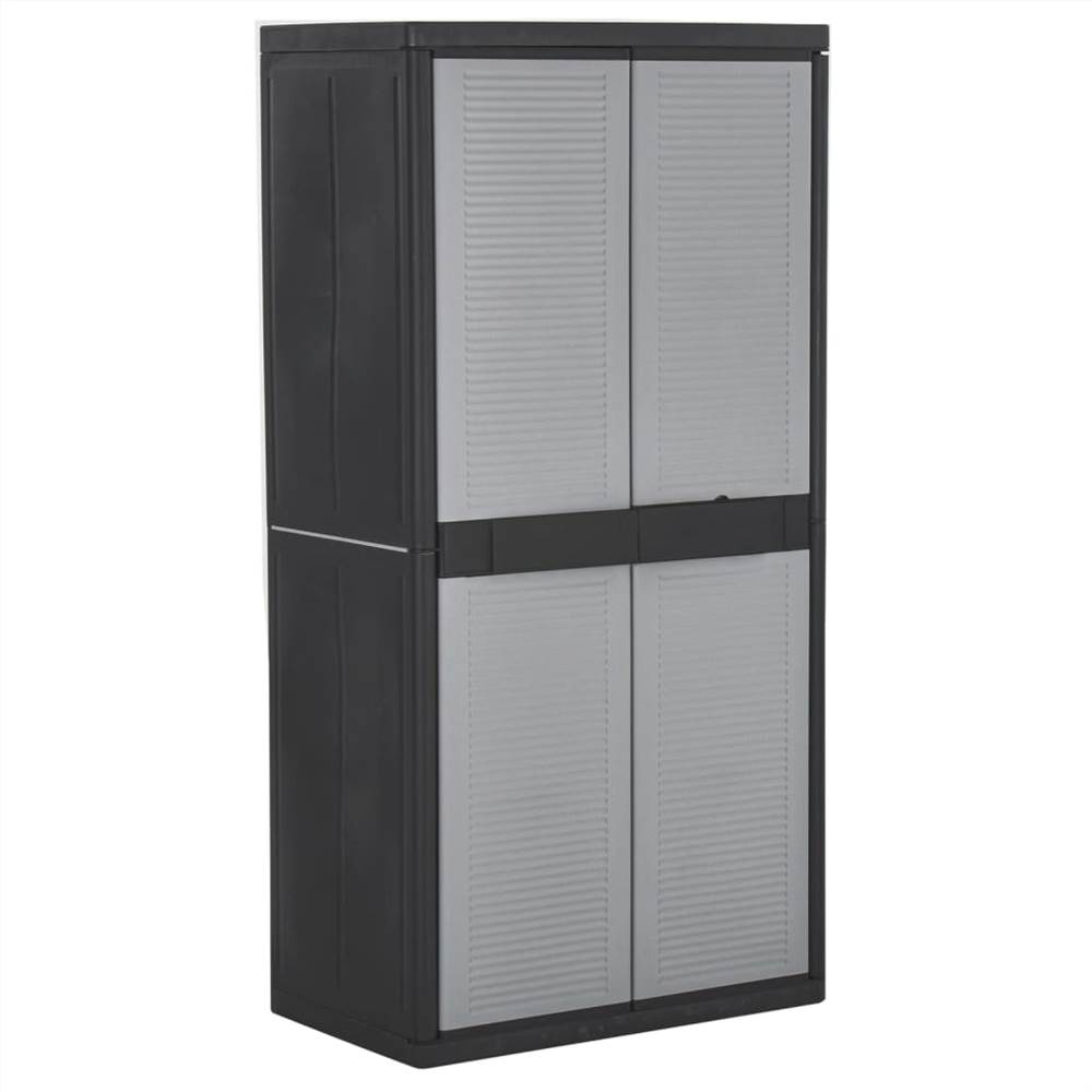Storage Cabinet with 2 Doors 90x54x180 cm Black and Grey