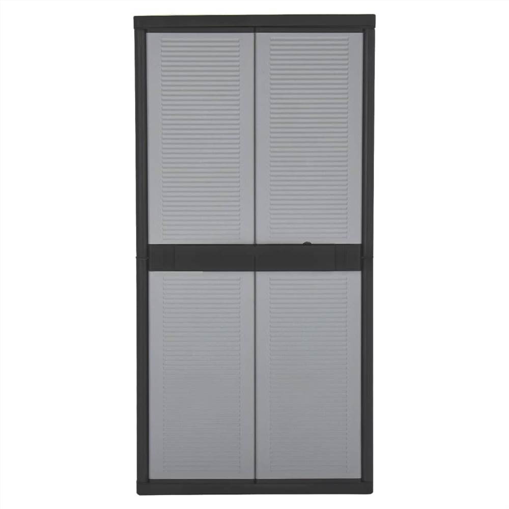 Storage Cabinet with 2 Doors 90x54x180 cm Black and Grey