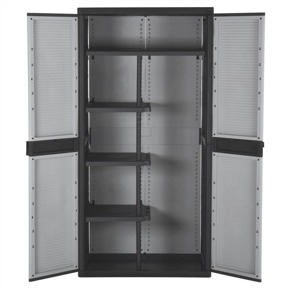 Storage Cabinet with 2 Doors 90x54x180 cm Black and Grey