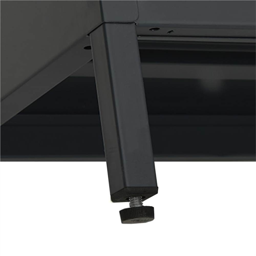 TV Cabinet Black 105x35x52 cm Steel and Glass