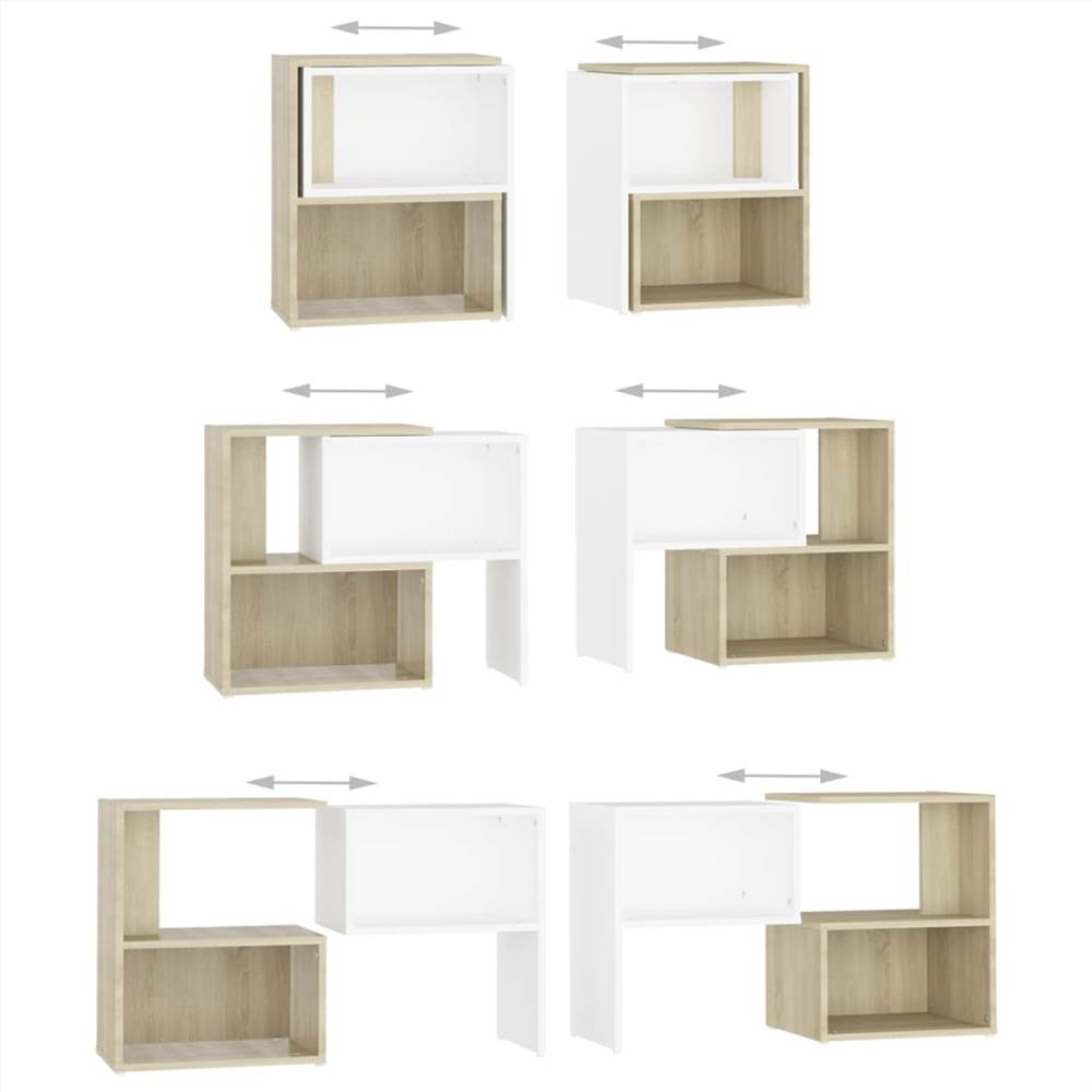 TV Cabinet White and Sonoma Oak 104x30x52 cm Chipboard