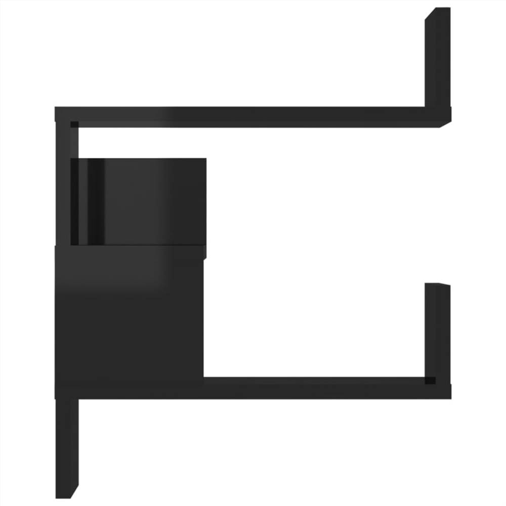 Wall Corner Shelves 2 pcs High Gloss Black 40x40x50 cm Chipboard