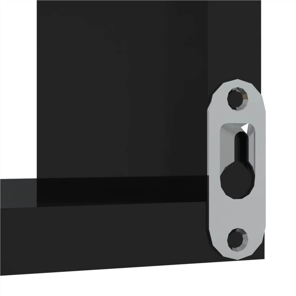 Wall Corner Shelves 2 pcs High Gloss Black 40x40x50 cm Chipboard