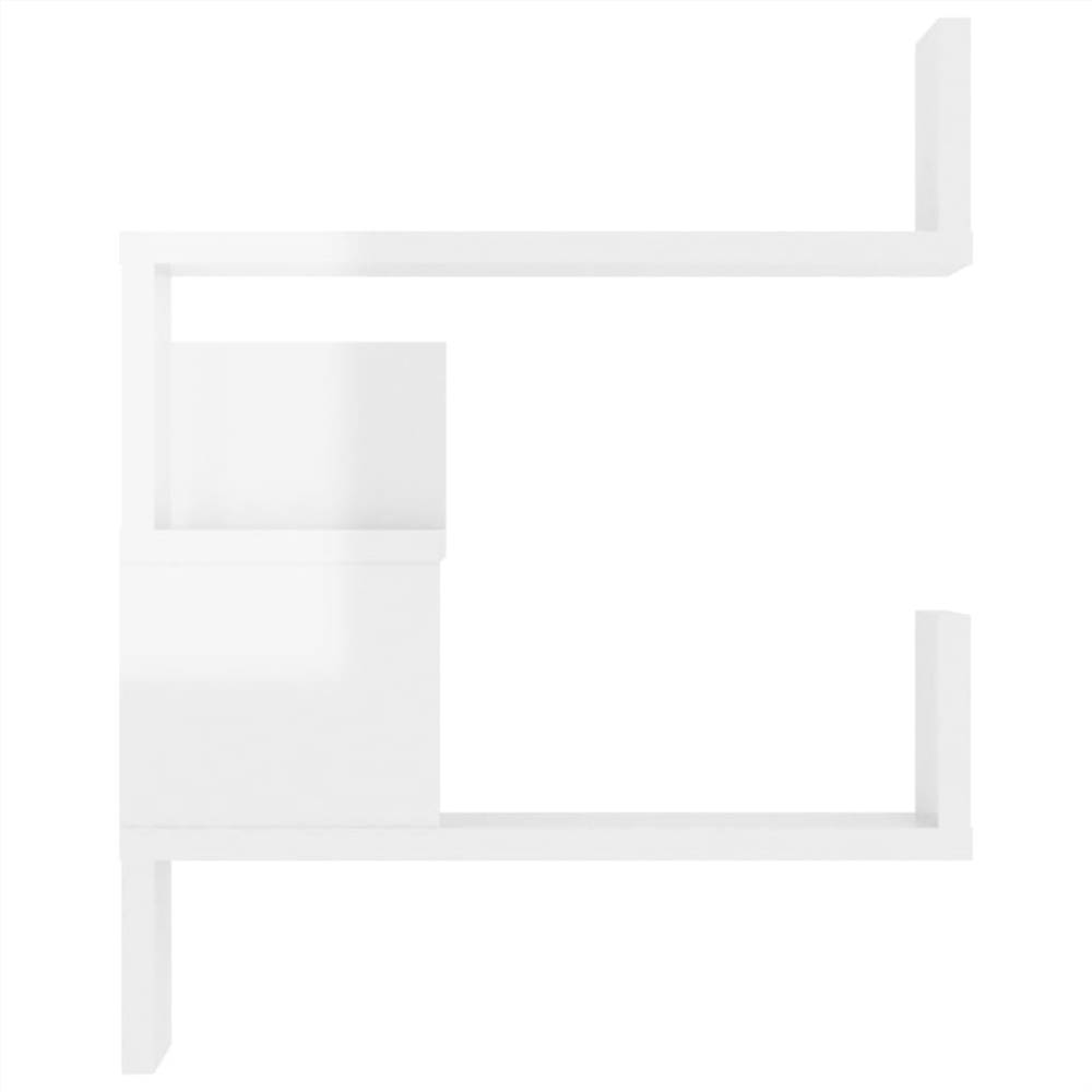 Wall Corner Shelves 2 pcs High Gloss White 40x40x50 cm Chipboard