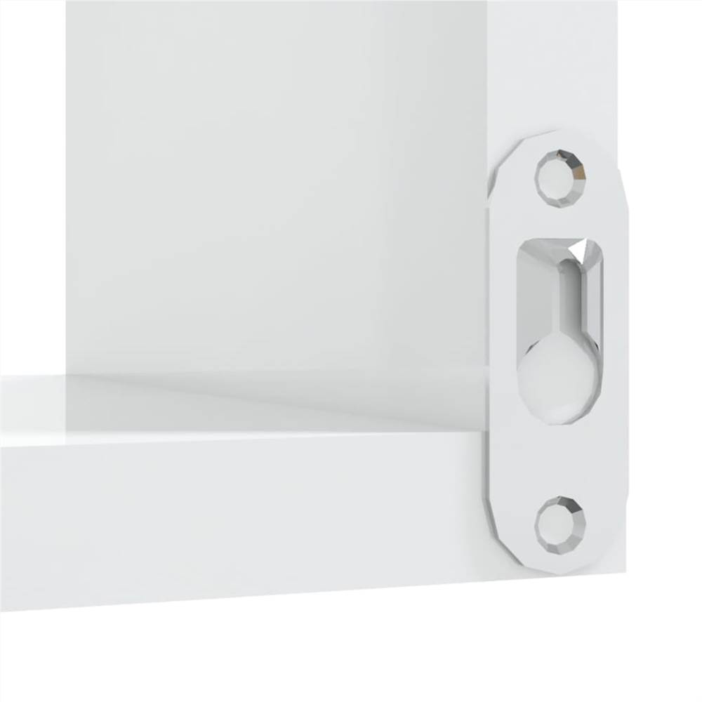 Wall Corner Shelves 2 pcs High Gloss White 40x40x50 cm Chipboard