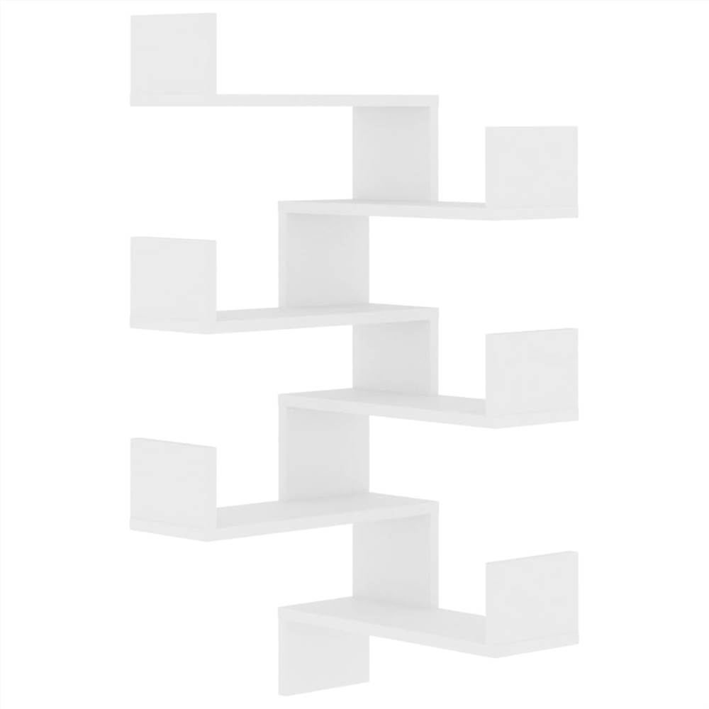 Wall Corner Shelves 2 pcs White 40x40x50 cm Chipboard