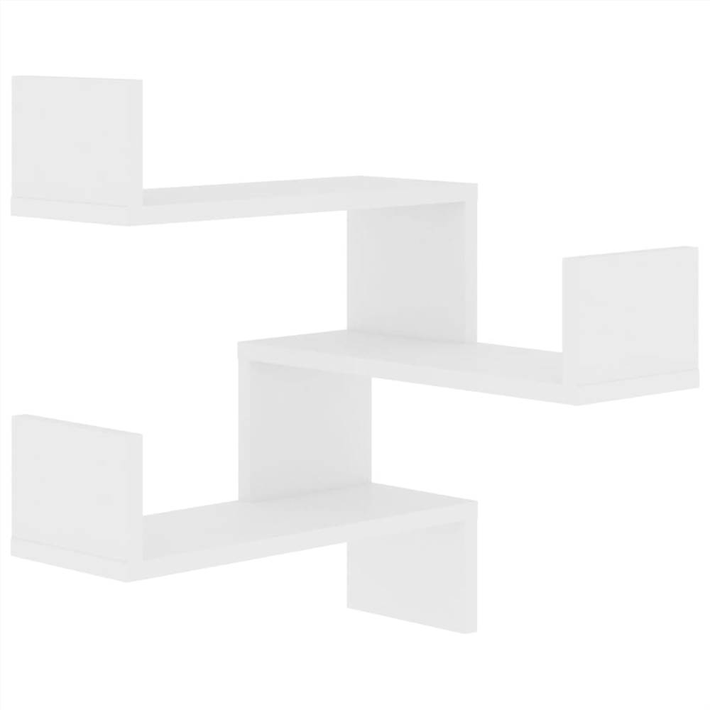 Wall Corner Shelves 2 pcs White 40x40x50 cm Chipboard