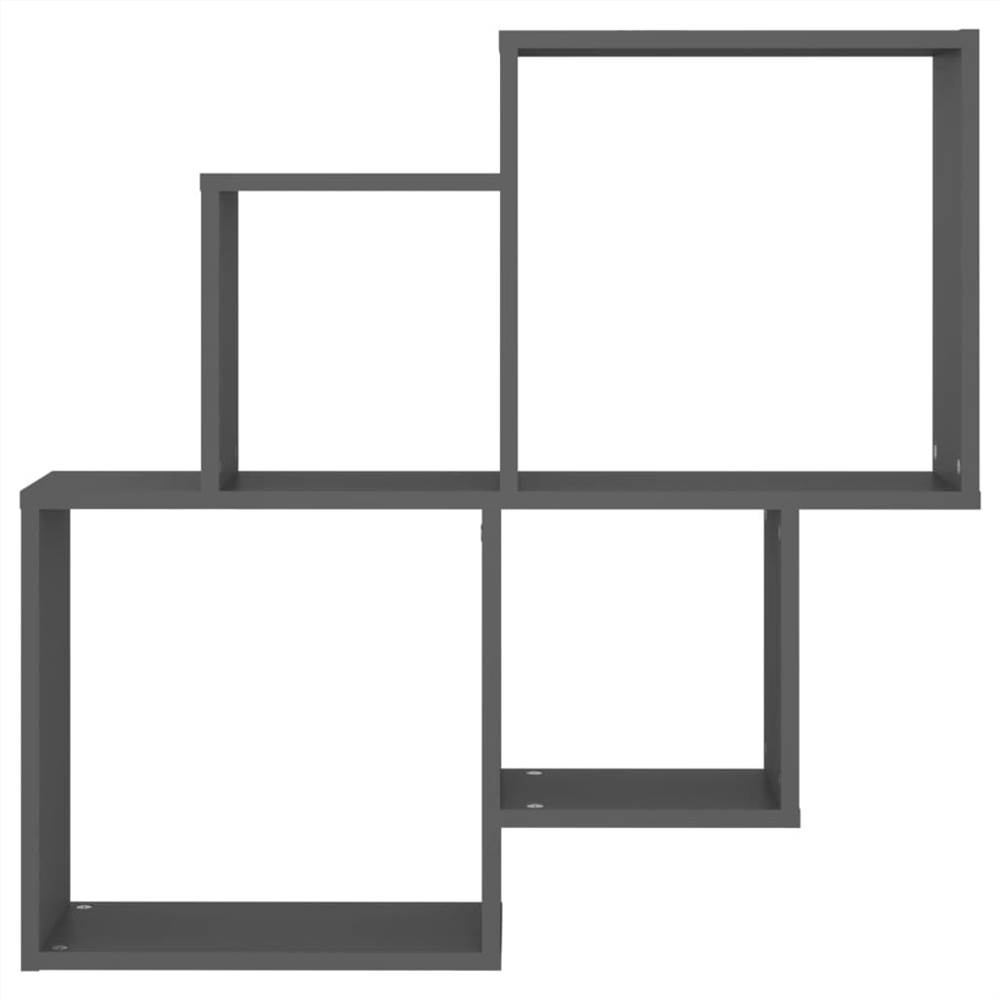 Wall Cube Shelf Grey 80x15x78.5 cm Chipboard