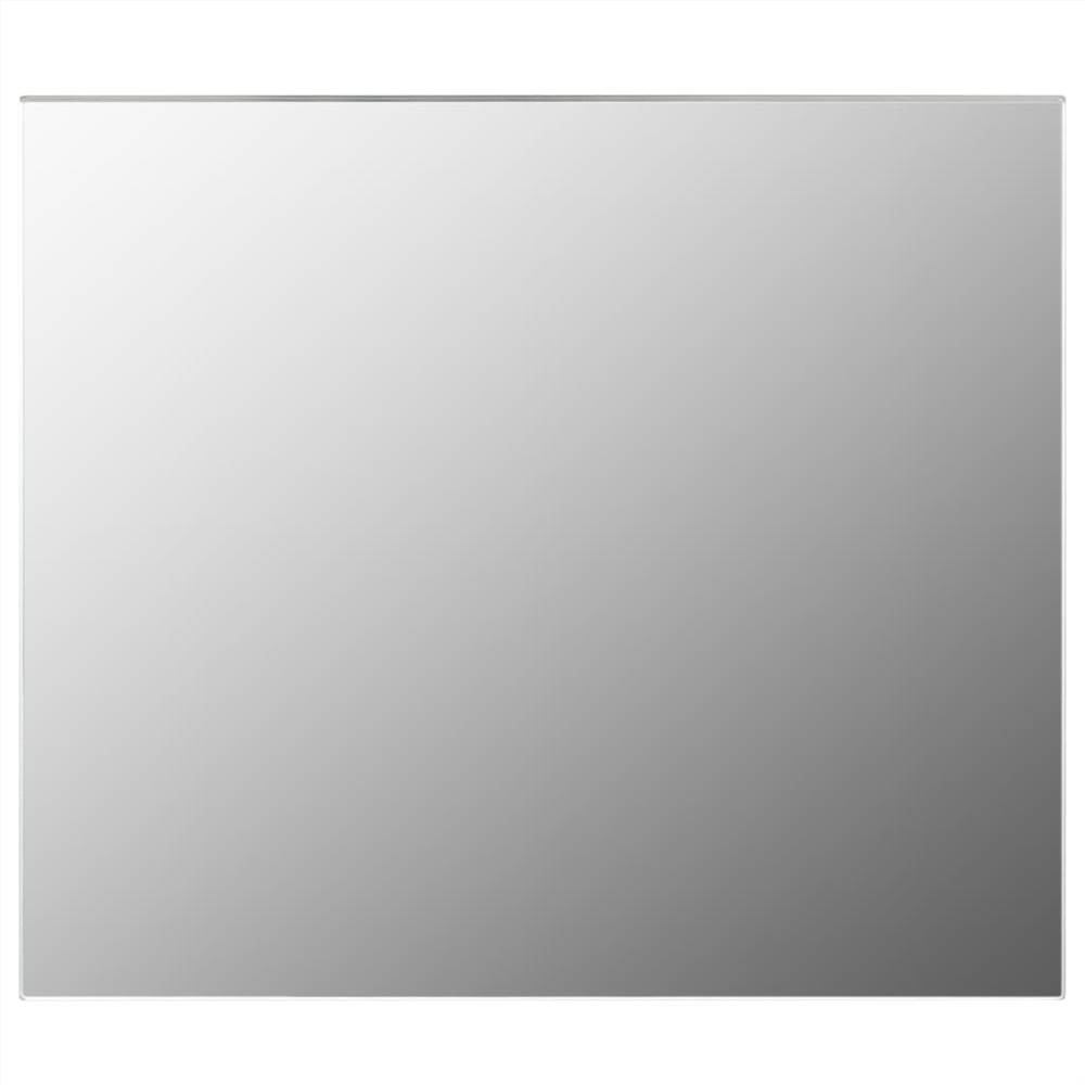 Wall Frameless Mirror with LED Lights Rectangular Glass