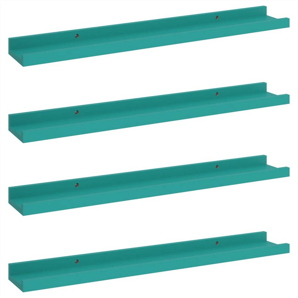 Wall Shelves 4 pcs Blue 60x9x3 cm