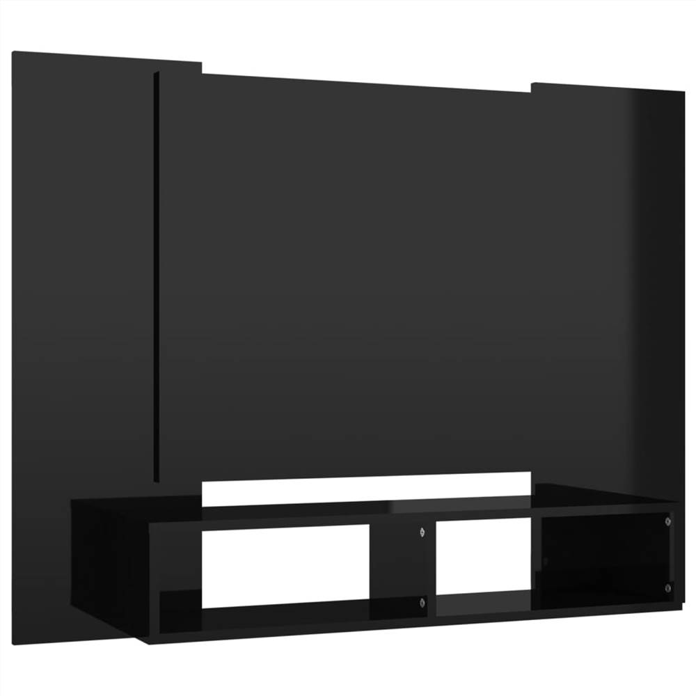 Wall TV Cabinet High Gloss Black 120x23.5x90 cm Chipboard
