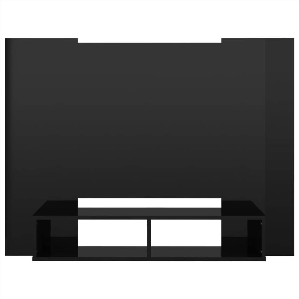Wall TV Cabinet High Gloss Black 120x23.5x90 cm Chipboard