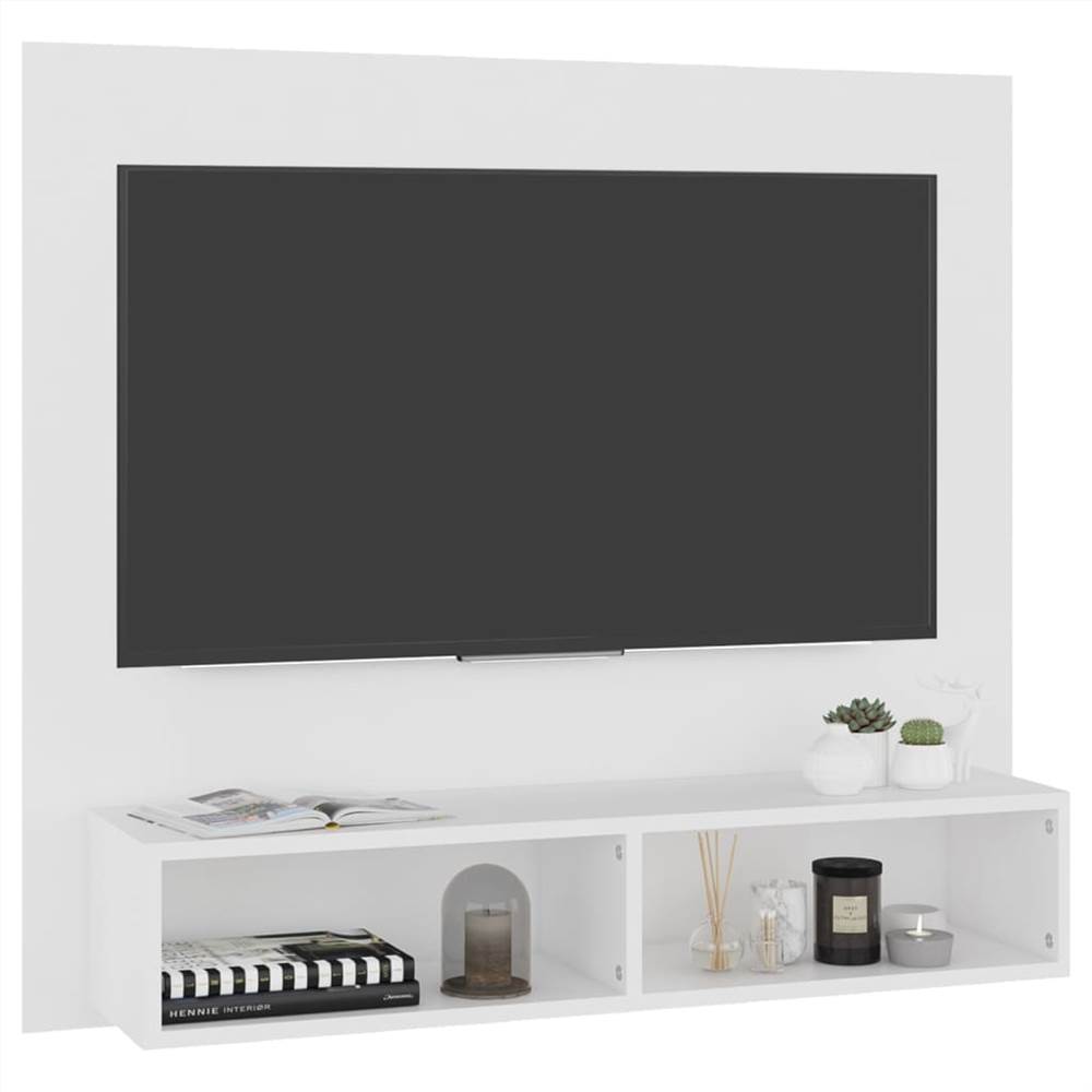 Wall TV Cabinet White 102x23.5x90 cm Chipboard
