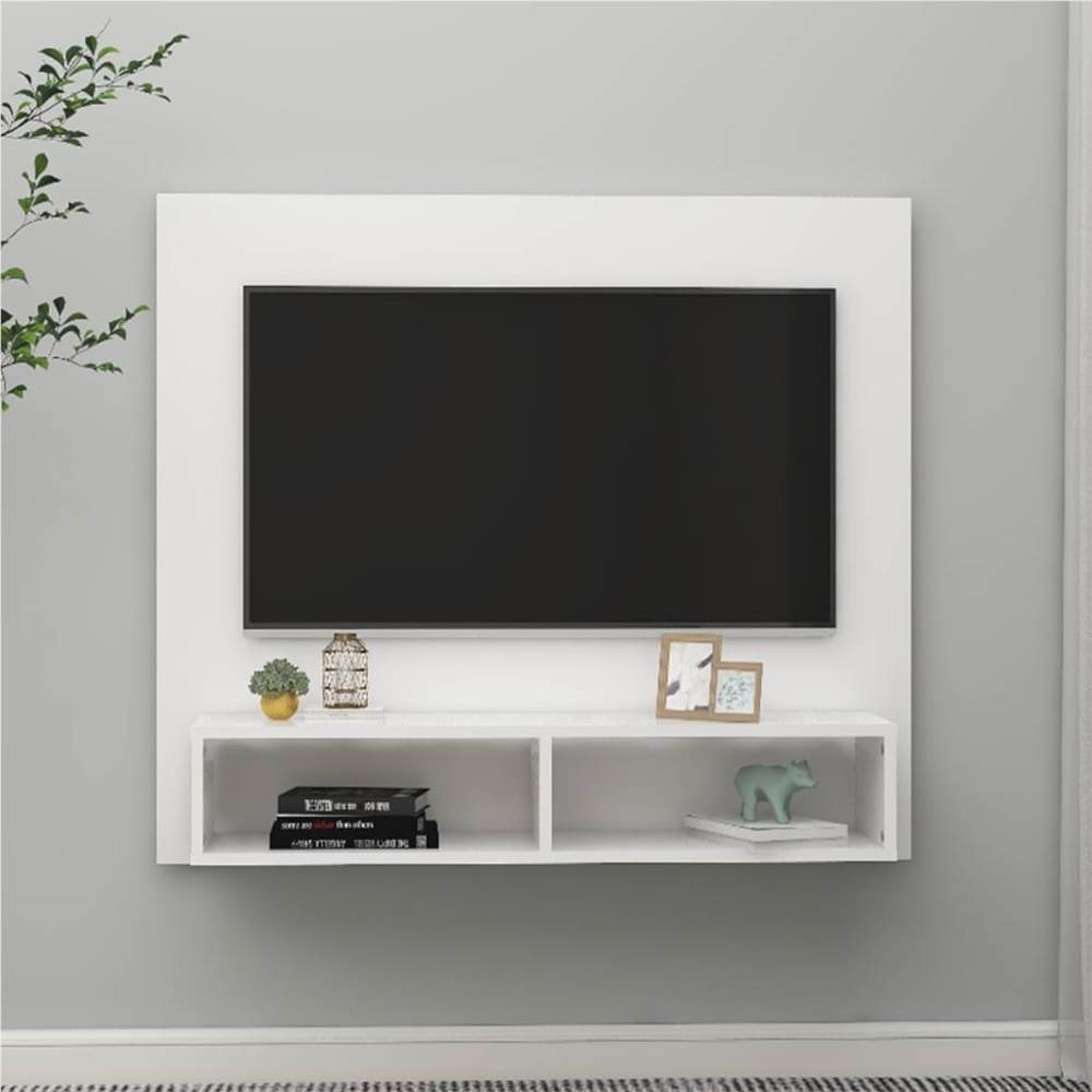 Wall TV Cabinet White 102x23.5x90 cm Chipboard