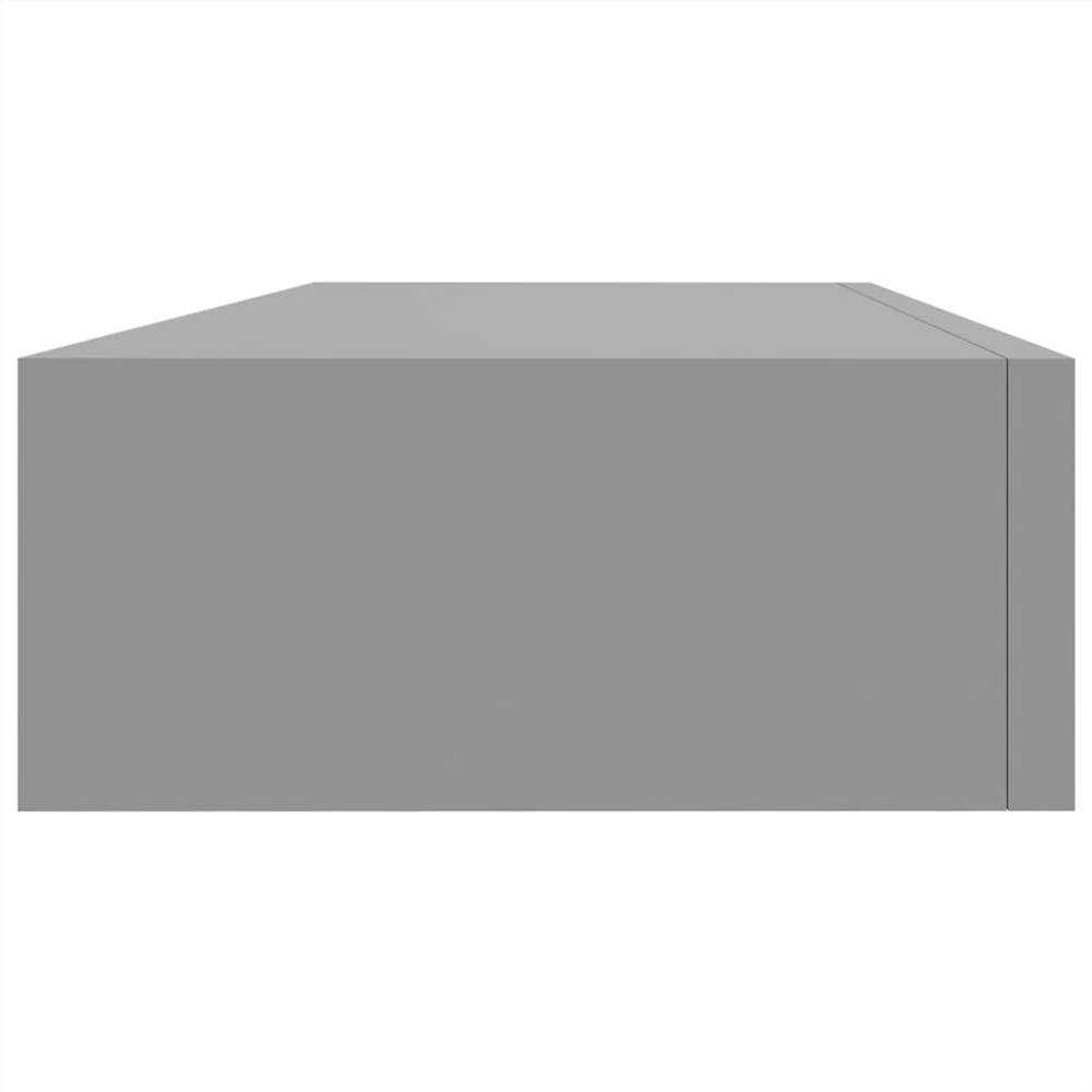Wall-mounted Drawer Shelves 2 pcs Grey 60x23.5x10cm MDF