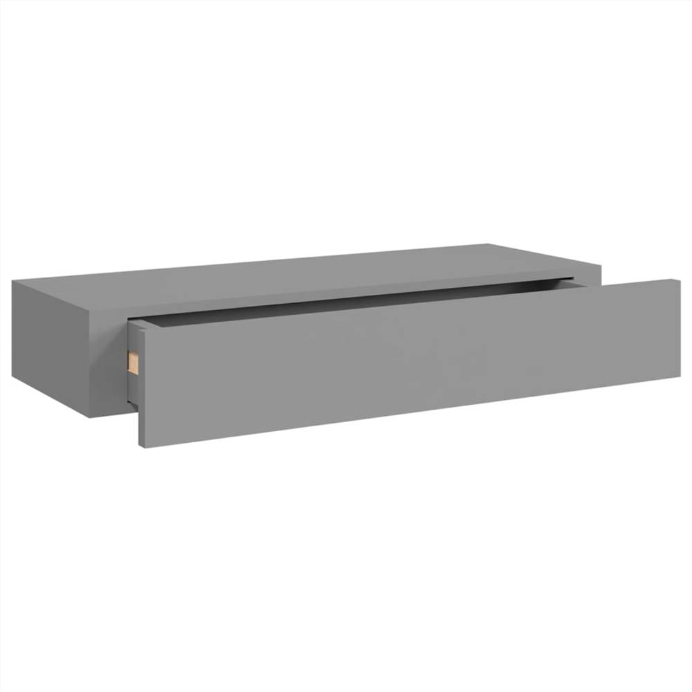 Wall-mounted Drawer Shelves 2 pcs Grey 60x23.5x10cm MDF