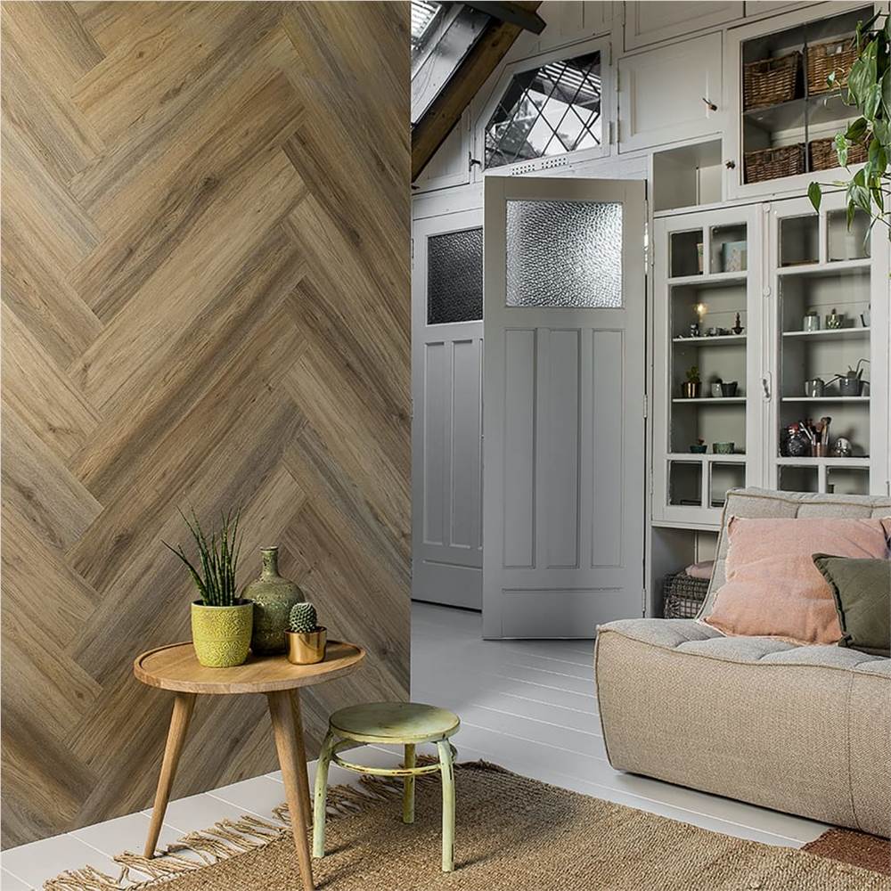 WallArt Wood Look Planks 30 pcs GL-WA27 Natural Oak Latte Brown