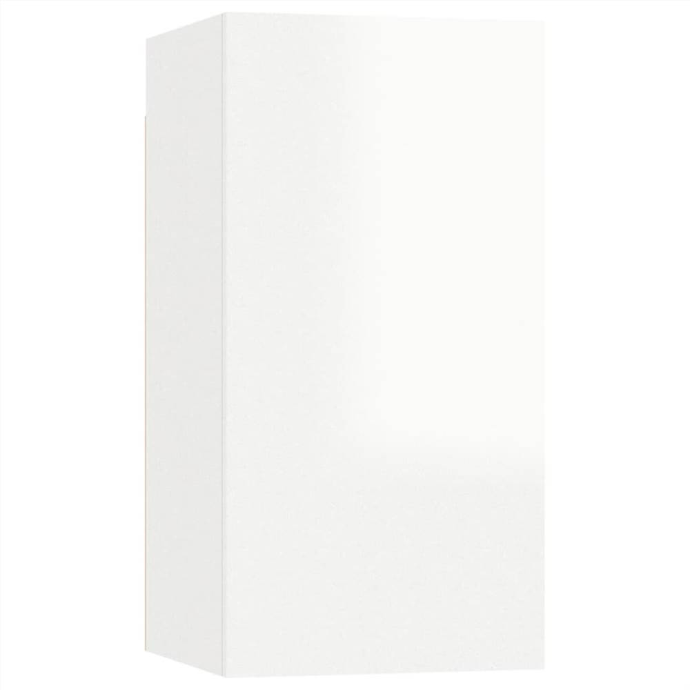 3079307 4 Piece TV Cabinet Set High Gloss White Chipboard (804528+803338)