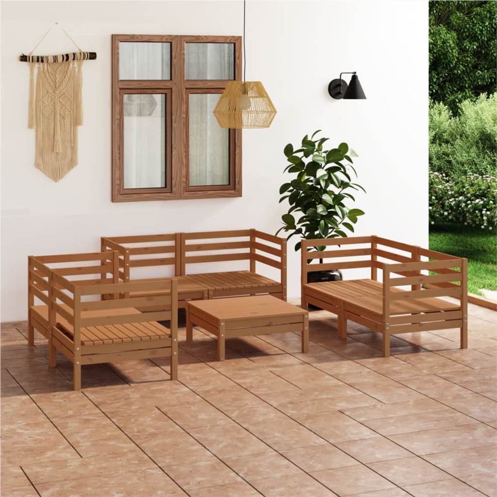 7 Piece Garden Lounge Set Honey Brown Solid Pinewood
7 Piece Garden Lounge Set Honey Brown Solid Pinewood