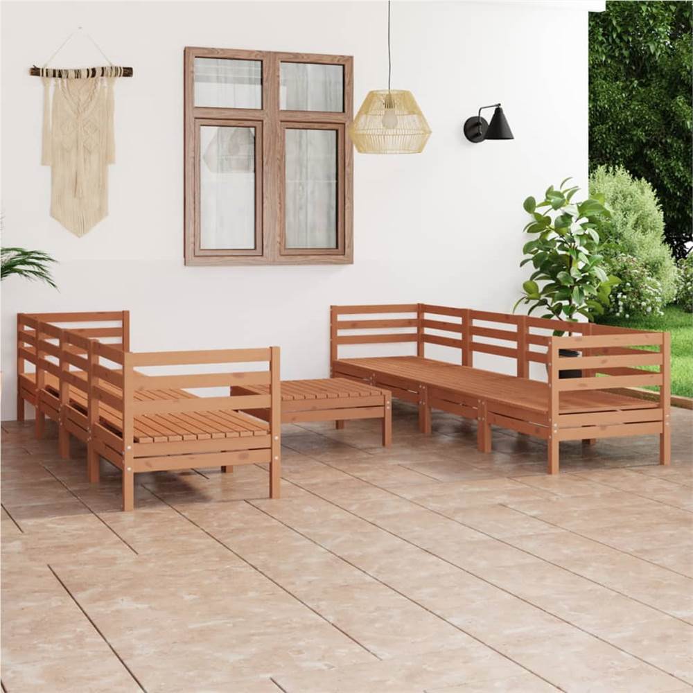 9 Piece Garden Lounge Set Honey Brown Solid Pinewood
9 Piece Garden Lounge Set Honey Brown Solid Pinewood