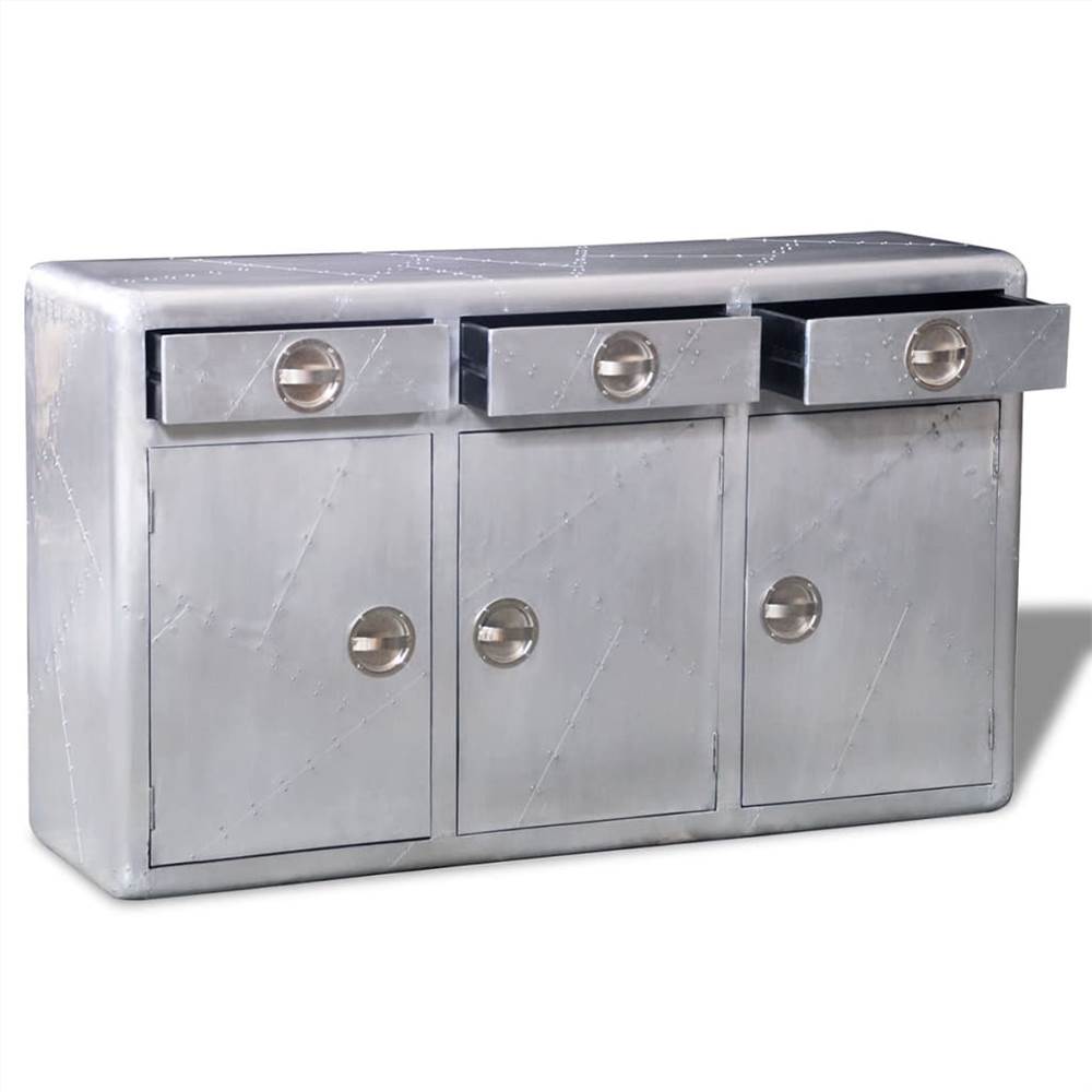 Aviator Sideboard 3 Drawers Vintage Aircraft Airman Aluminium
