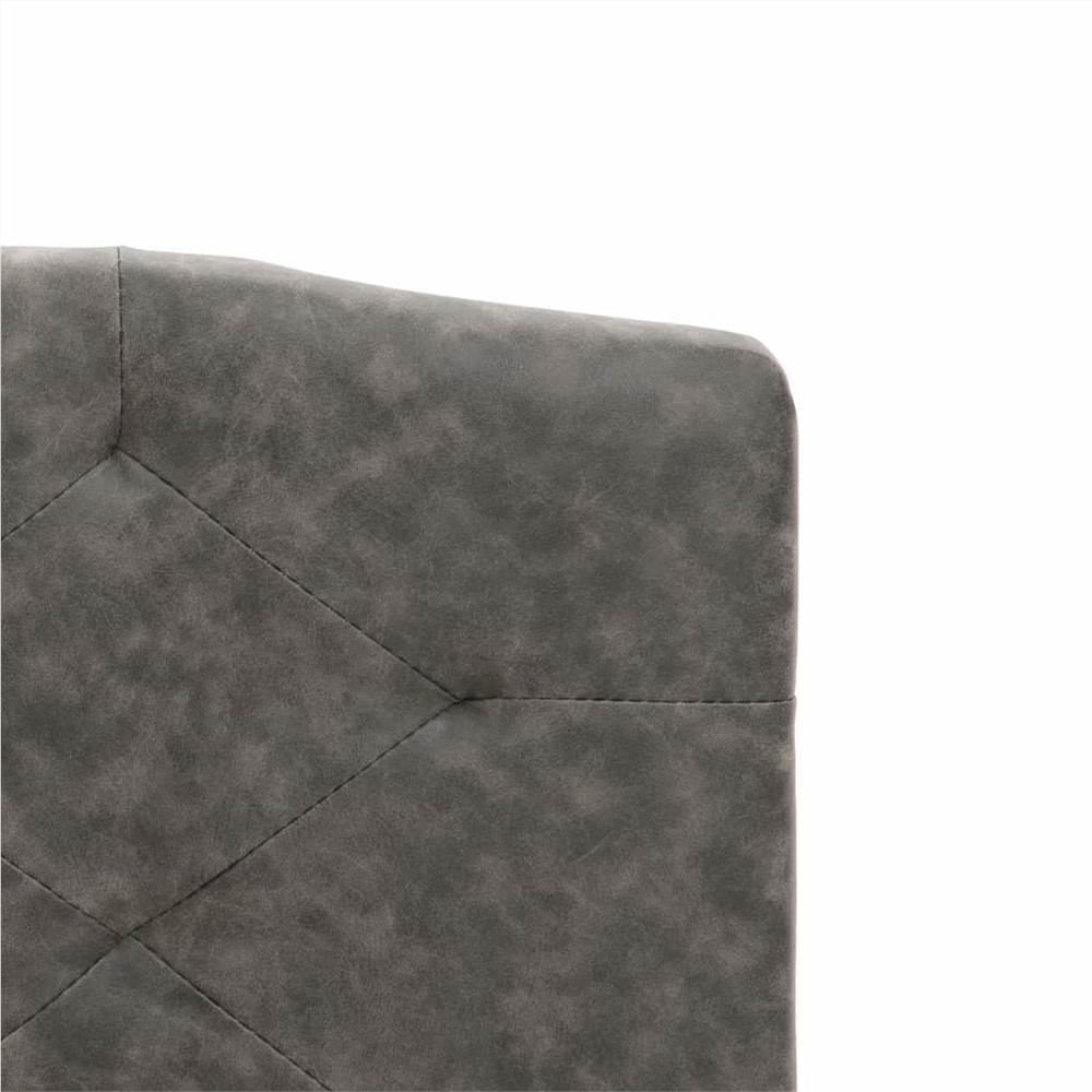 Bed Frame Dark Grey Fabric 135x190 cm