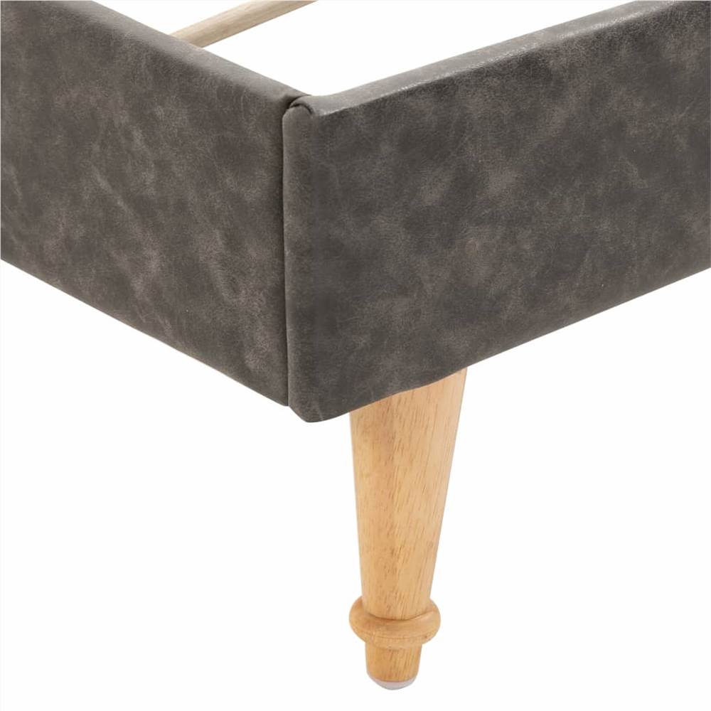 Bed Frame Dark Grey Fabric 135x190 cm