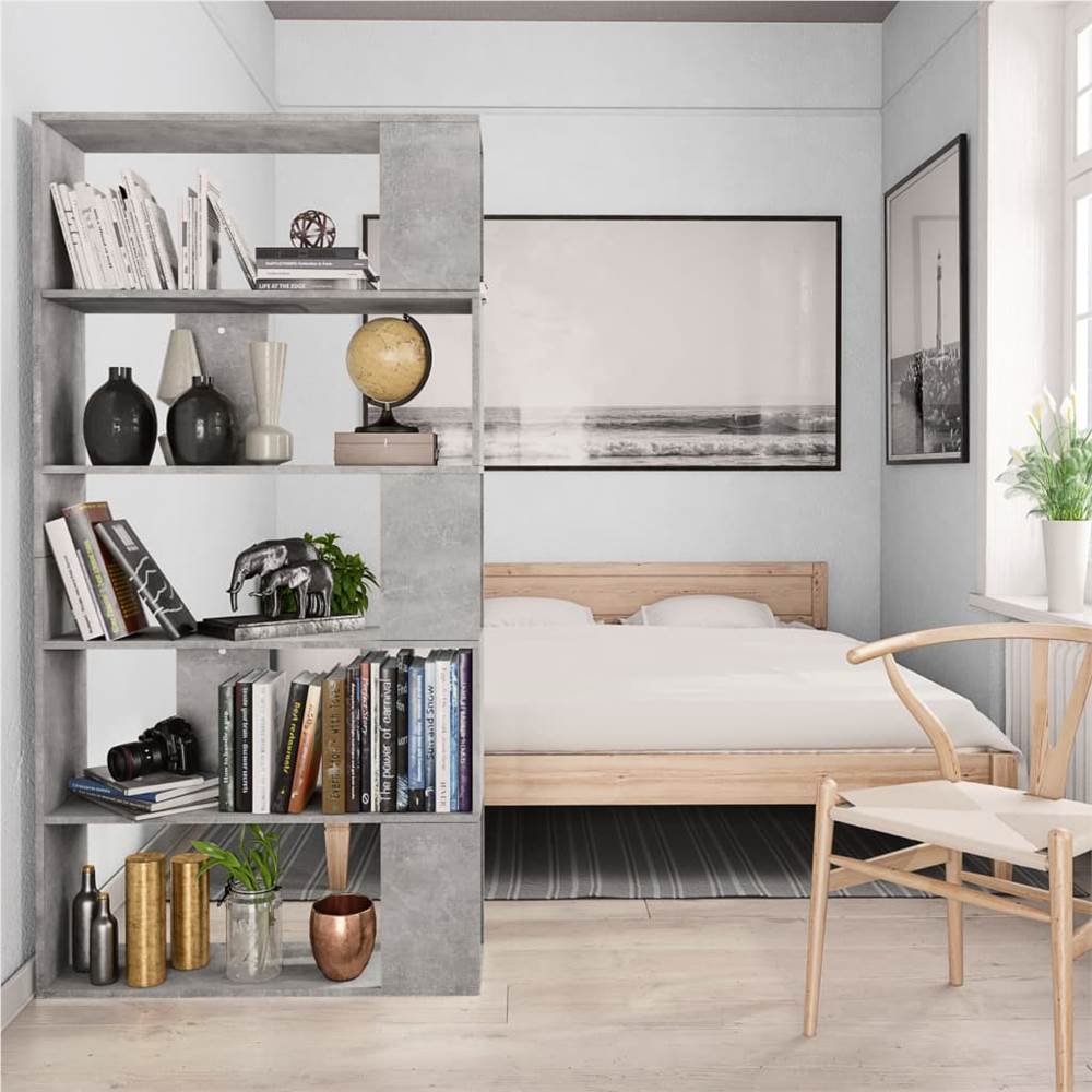 Book Cabinet/Room Divider Concrete Grey 80x24x159 cm Chipboard