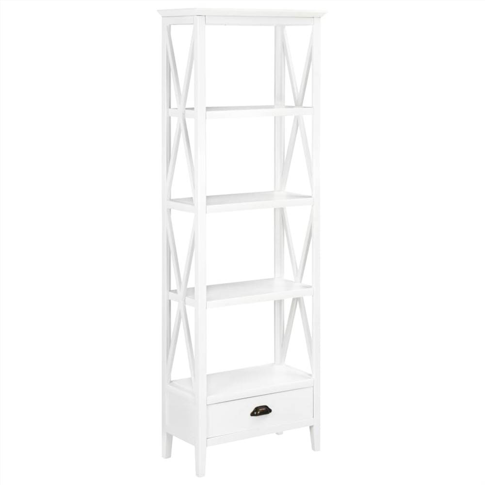 

Bookcase with 1 Drawer White 60x30x170 cm MDF