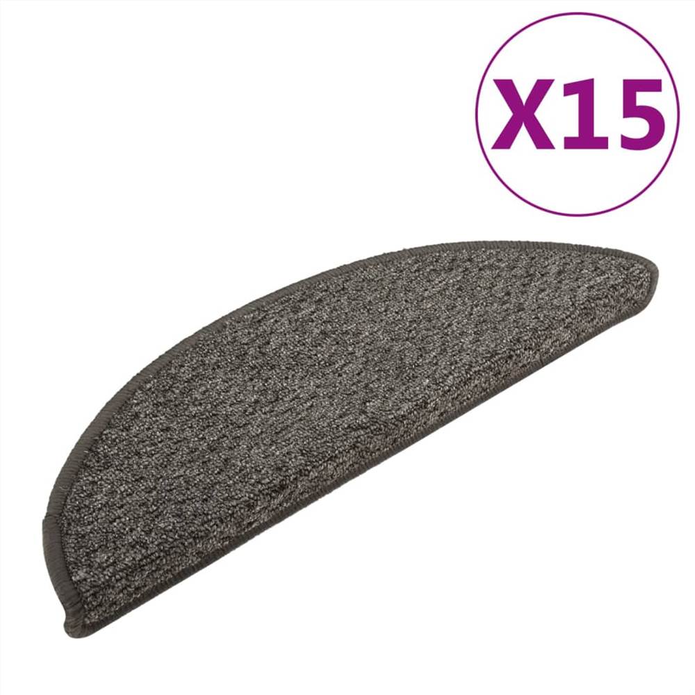 Carpet Stair Treads 15 pcs Anthracite 65x25 cm