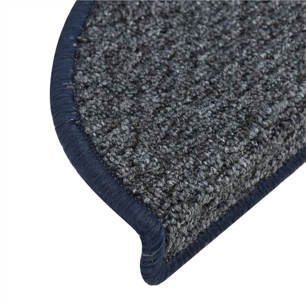 Carpet Stair Treads 15 pcs Dark Blue 56x20 cm