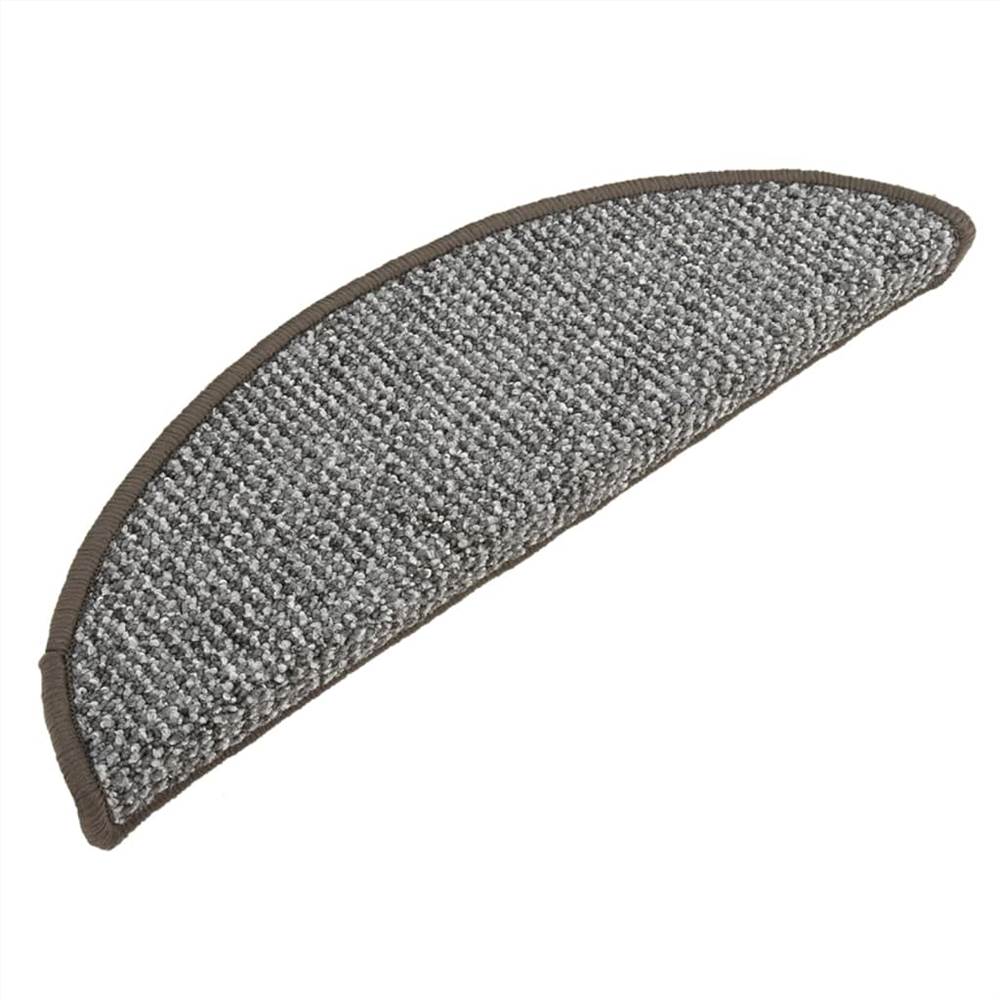 Carpet Stair Treads 15 pcs Grey 56x20 cm