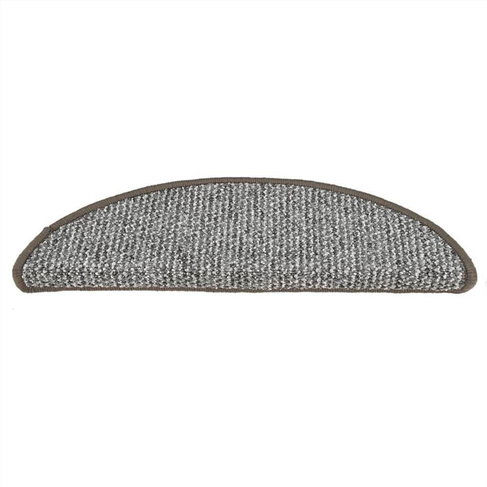 Carpet Stair Treads 15 pcs Grey 56x20 cm