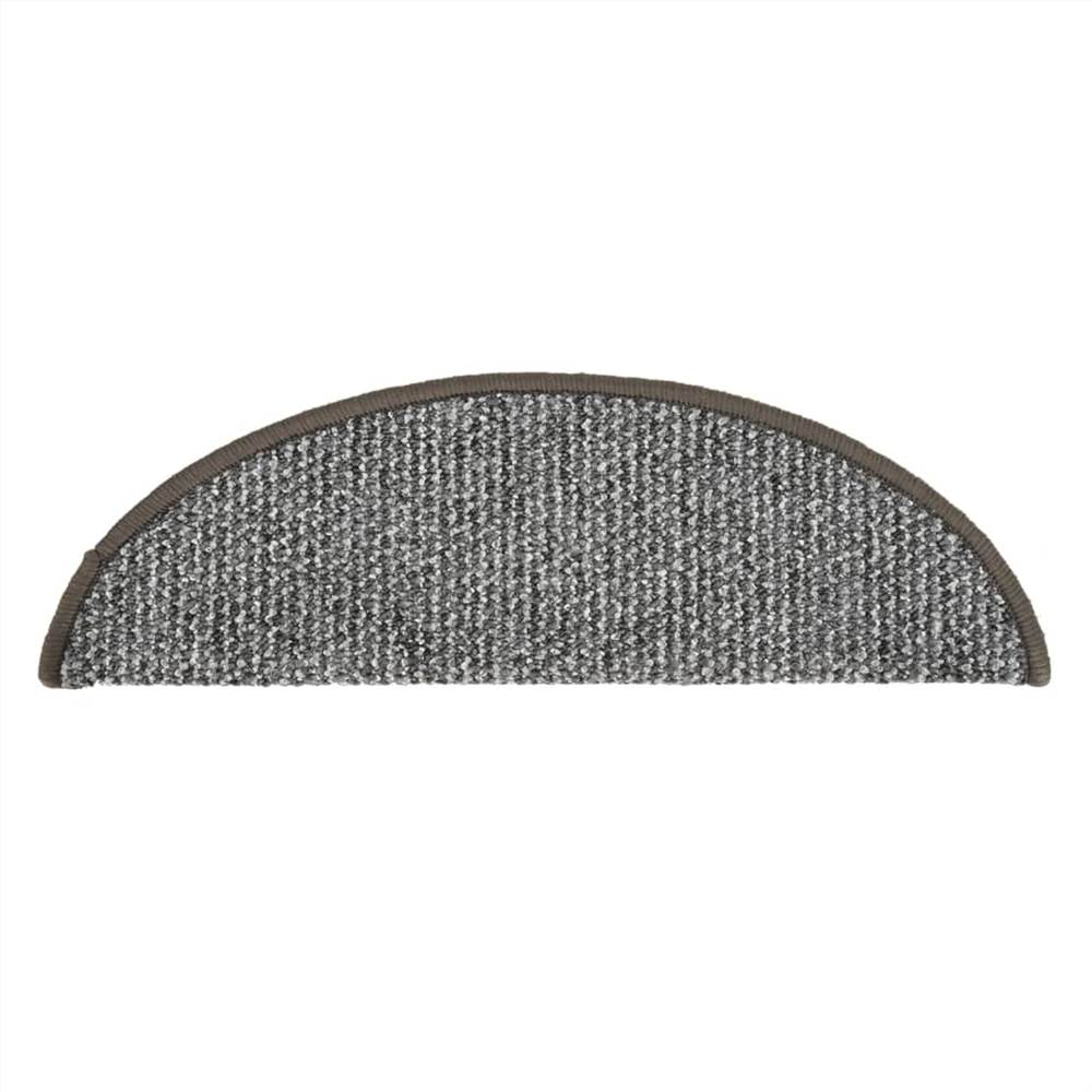 Carpet Stair Treads 15 pcs Grey 56x20 cm