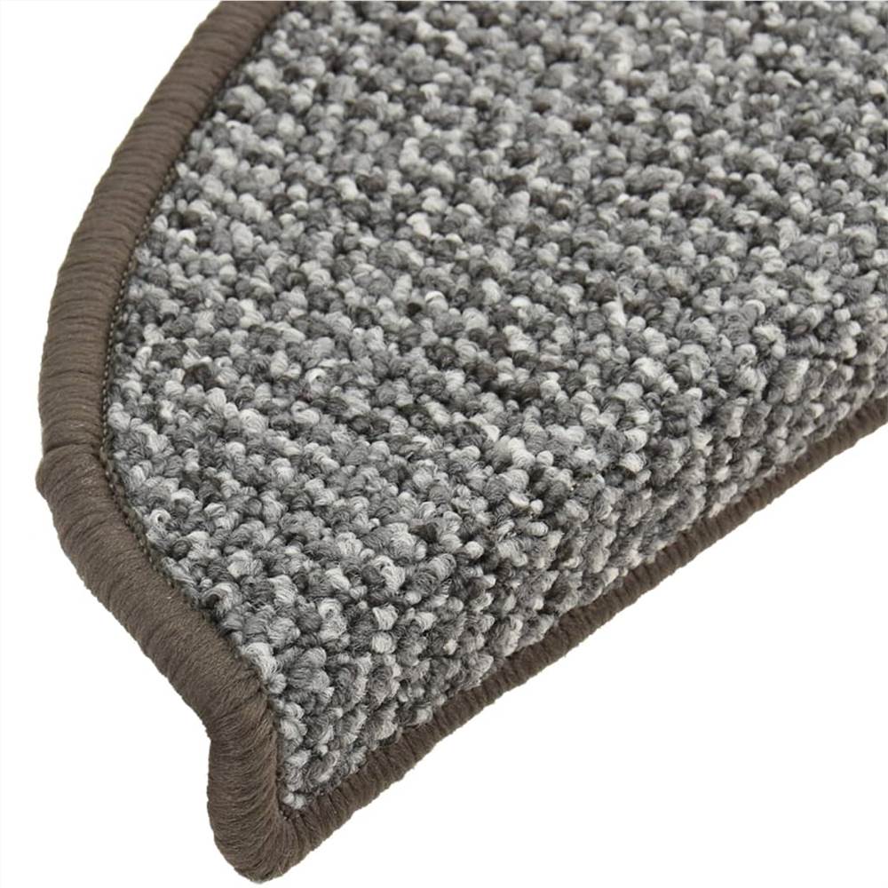 Carpet Stair Treads 15 pcs Grey 56x20 cm