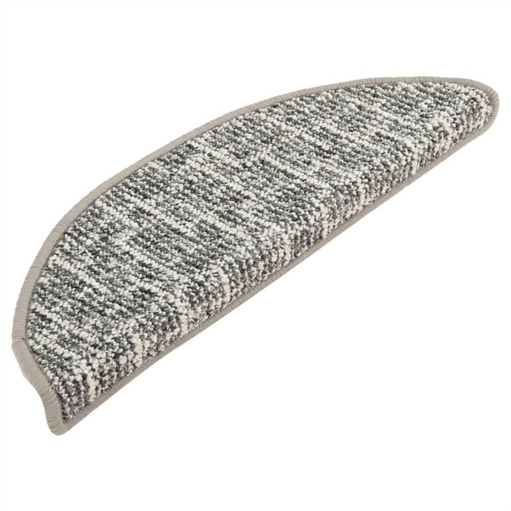 Carpet Stair Treads 15 pcs Grey 56x20 cm