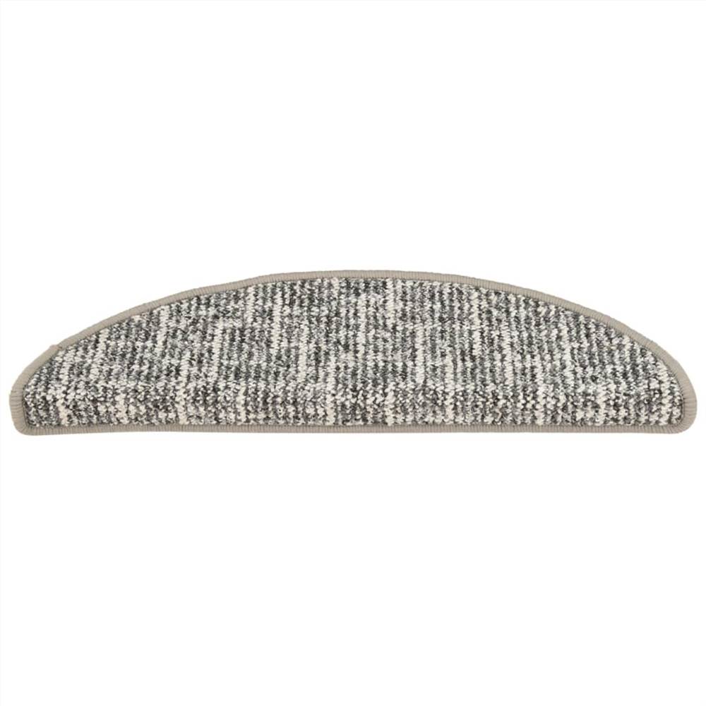 Carpet Stair Treads 15 pcs Grey 56x20 cm