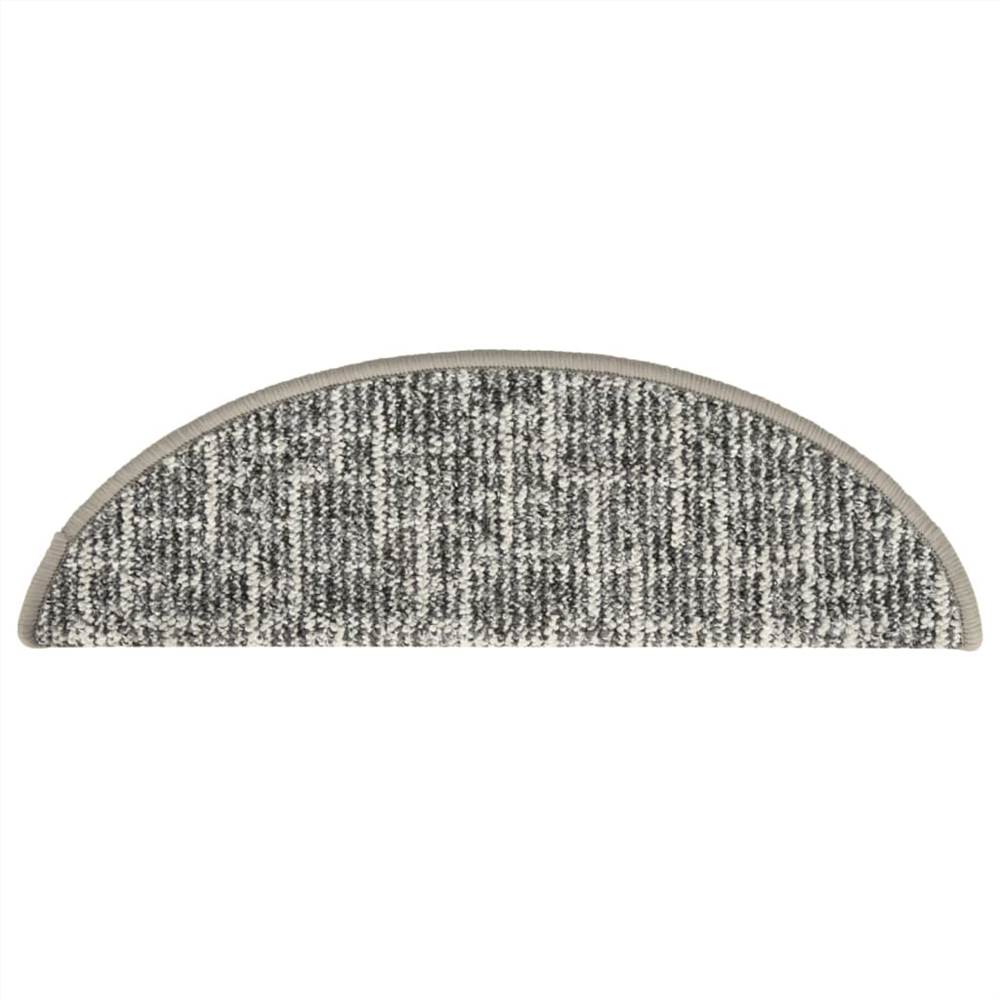 Carpet Stair Treads 15 pcs Grey 56x20 cm