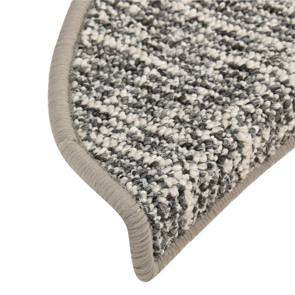 Carpet Stair Treads 15 pcs Grey 56x20 cm