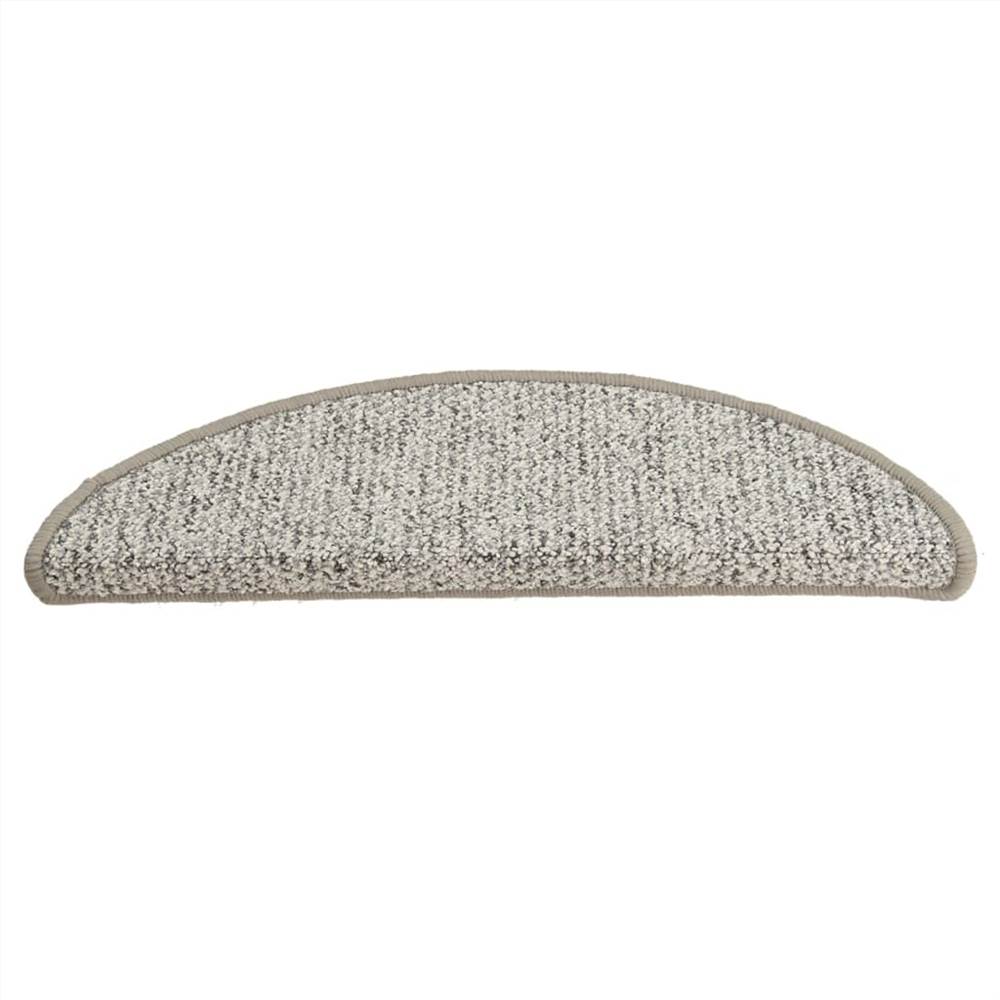 Carpet Stair Treads 15 pcs Light Grey 65x25 cm