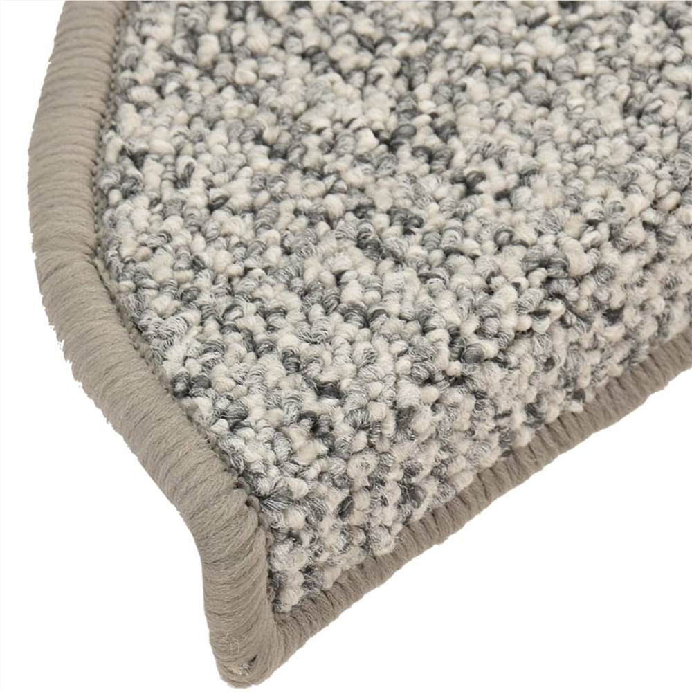 Carpet Stair Treads 15 pcs Light Grey 65x25 cm