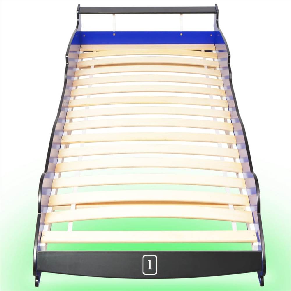 Childrens LED Race Car Bed 90x200 cm Blue