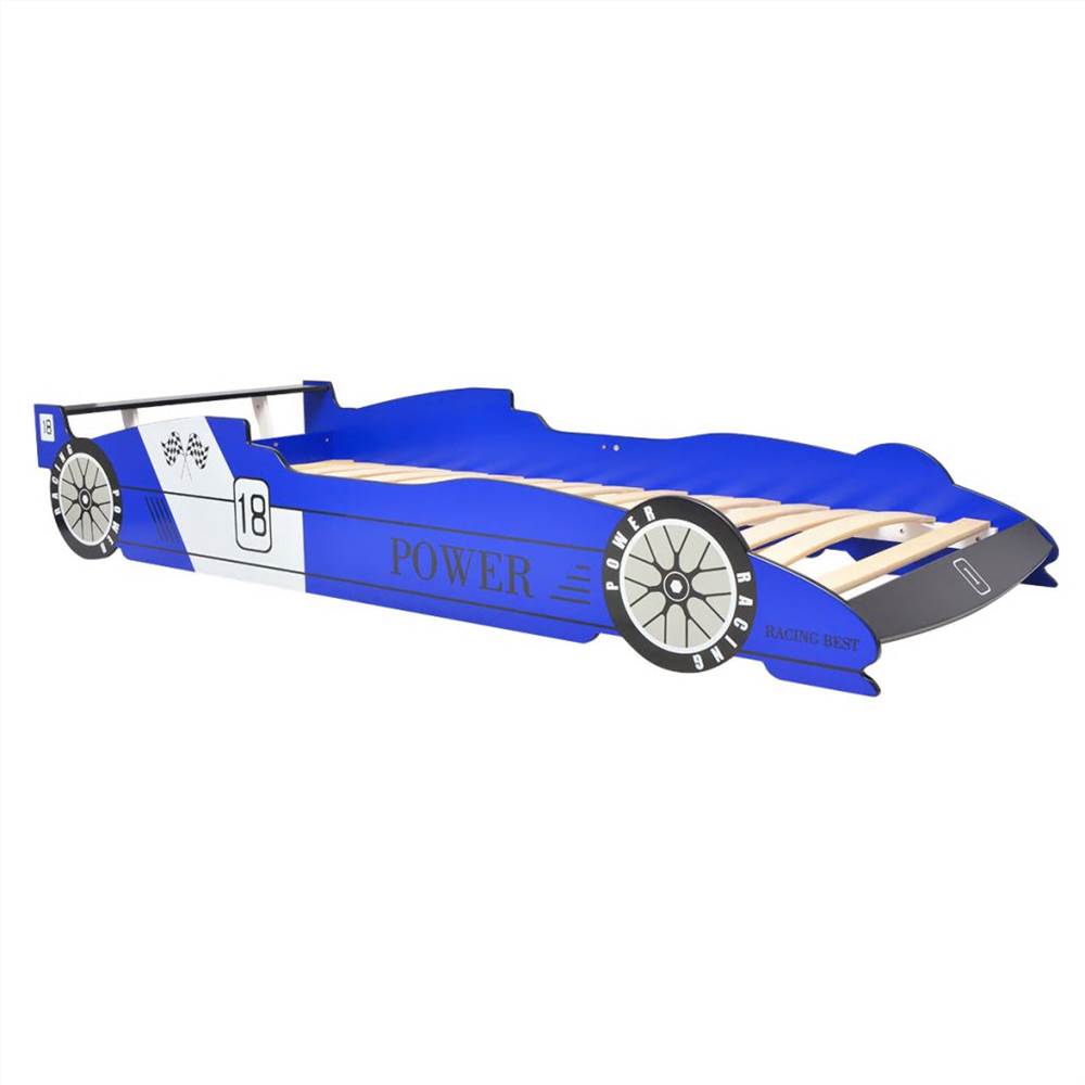 Childrens LED Race Car Bed 90x200 cm Blue