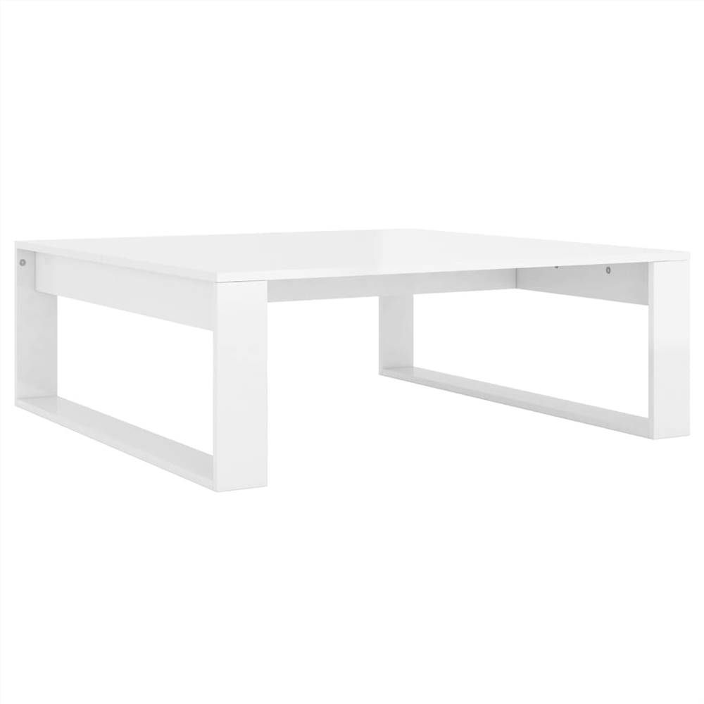 Coffee Table High Gloss White 100x100x35 cm Chipboard
