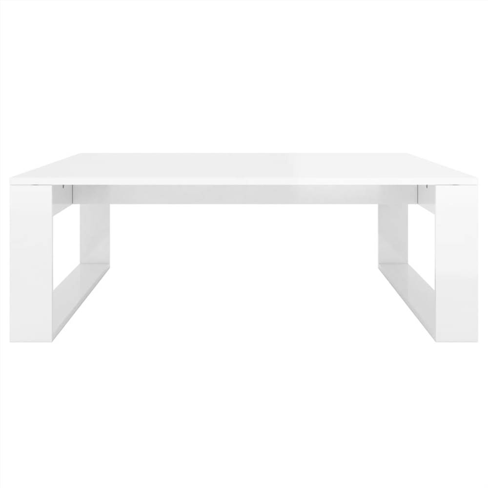 Coffee Table High Gloss White 100x100x35 cm Chipboard