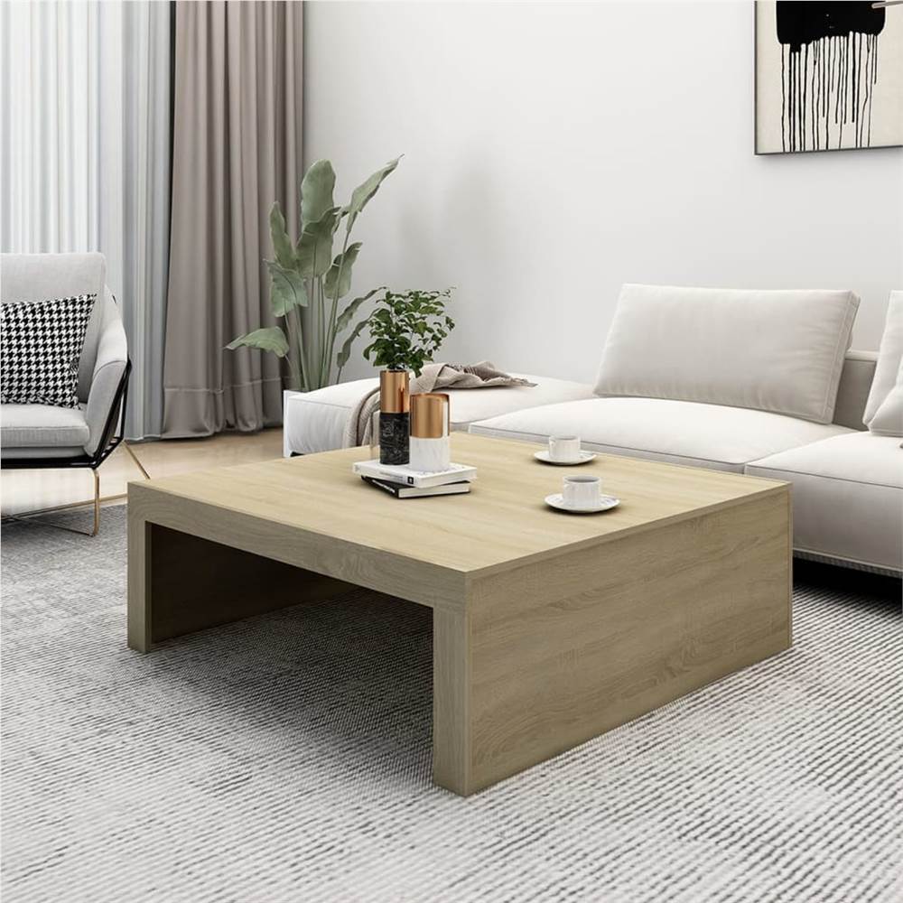 Coffee Table Sonoma Oak 100x100x35 cm Chipboard