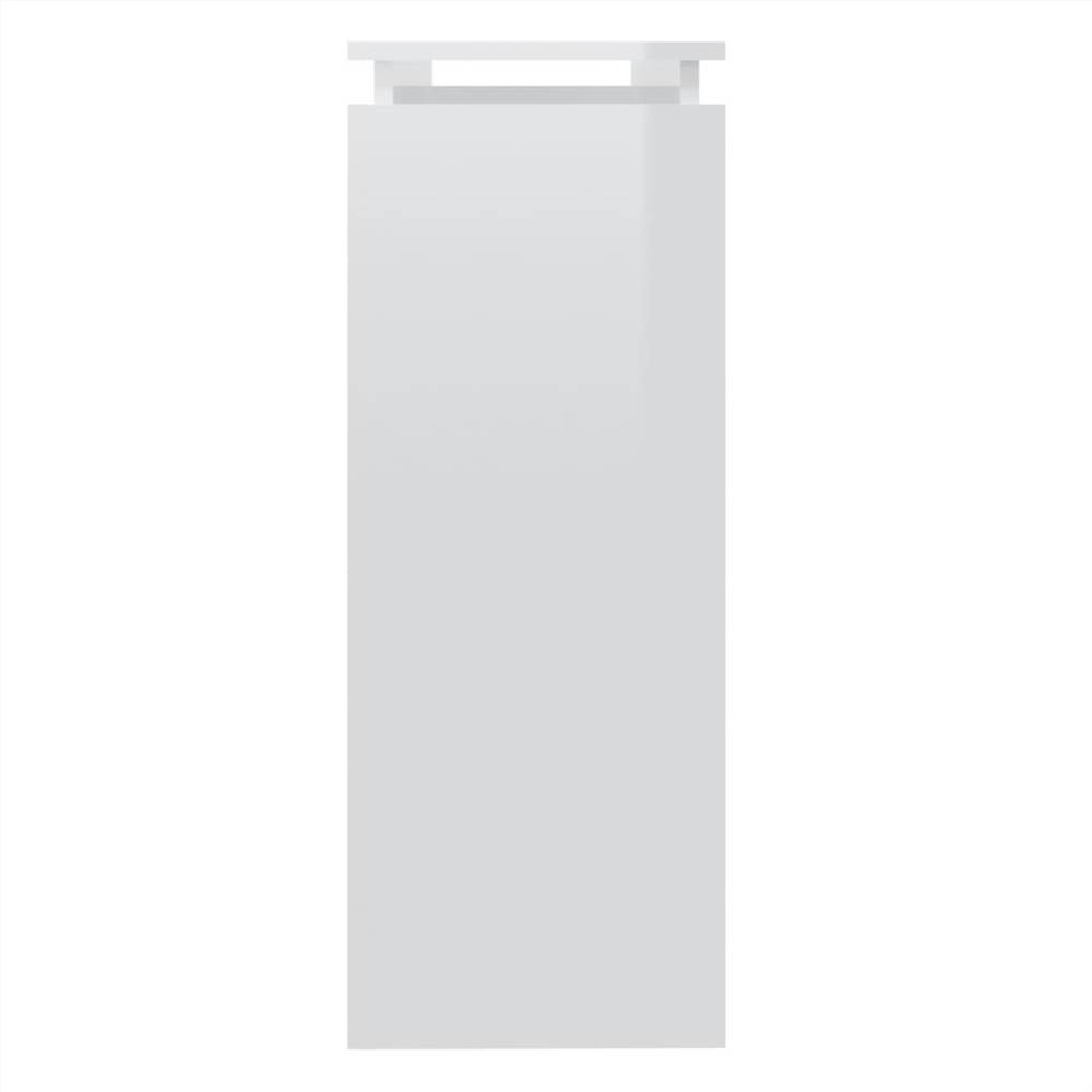 Console Table High Gloss White 102x30x80 cm Chipboard